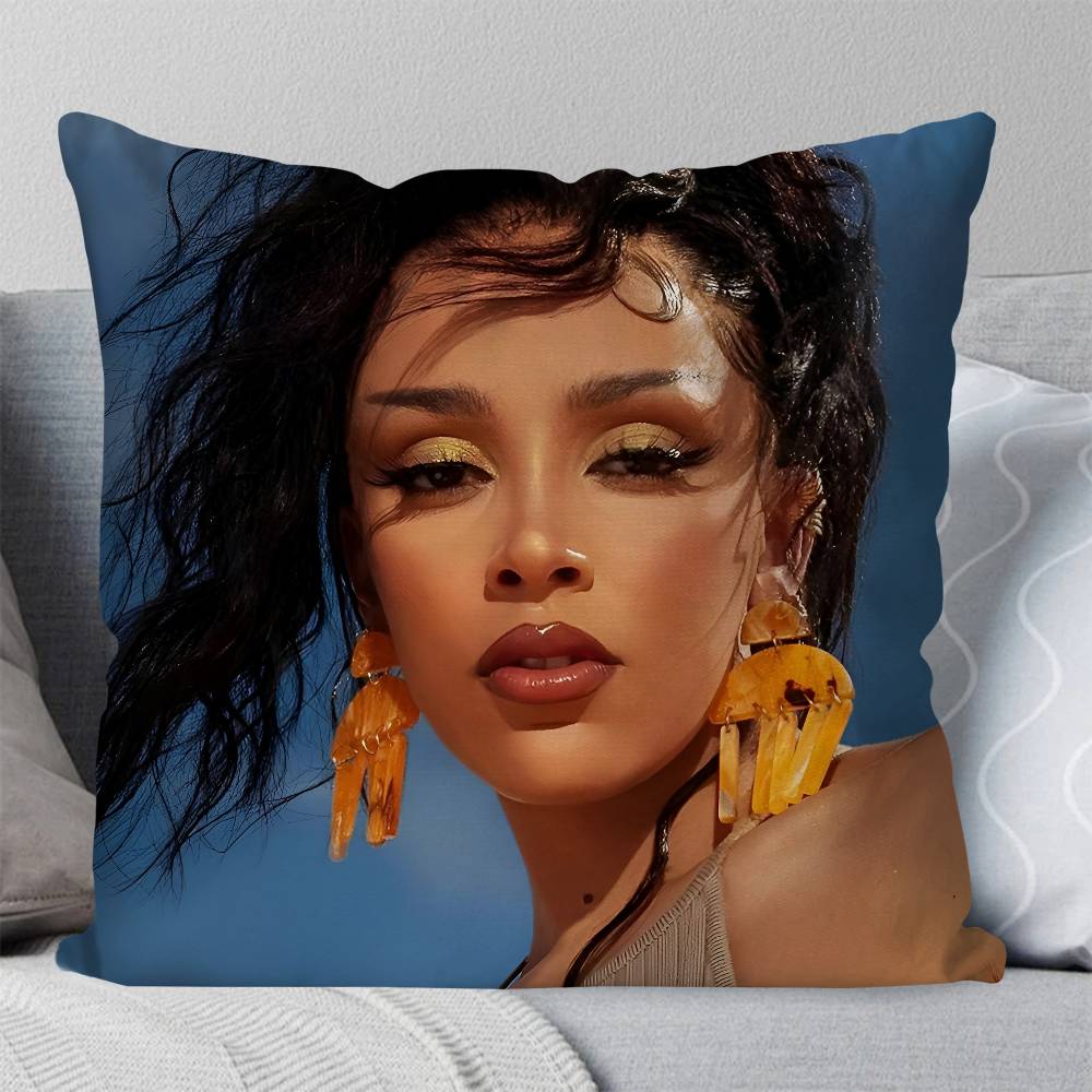 Чехол для подушки певицы D-Doja Cat Квадратная подушка Спальня Диван Отдых Комфортная подушка Автомобиль Гостиная Декор дома