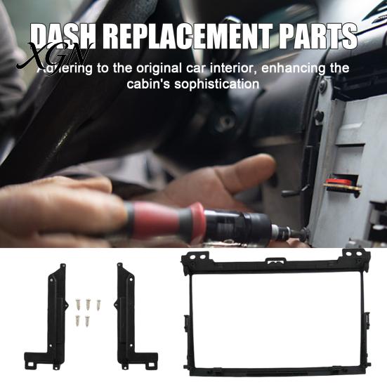 Car Stereo Mounting Panel 9 Inch Radio Dash Kit for Toyota 2009 Prado 120, Installation Double Din Trim Fascia with Brackets Screws, Center