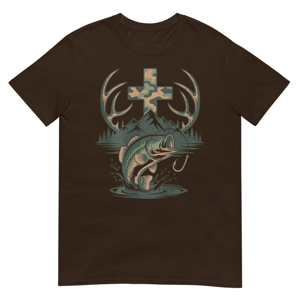 Youth Camo Faith Hunting Fishing Cross Fisherunisex Christian TShirt