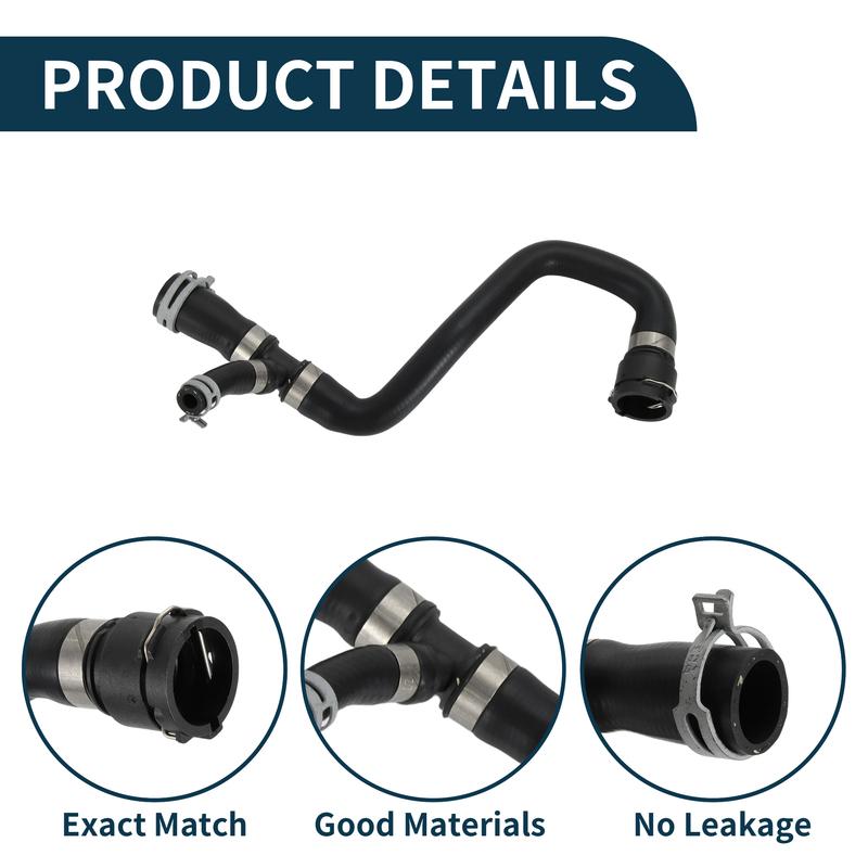 X Autohaux Radiator Hose Heater Hose for Volvo S60 2008-2018 No.31274173 Rubber Coolant Pipe Black 1 Pc