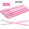50pcs Disposable Eyelash Brushes Crystal Eye Lash Mascara Wands Glitter Lash Comb Spoolies Micro Makeup Applicators