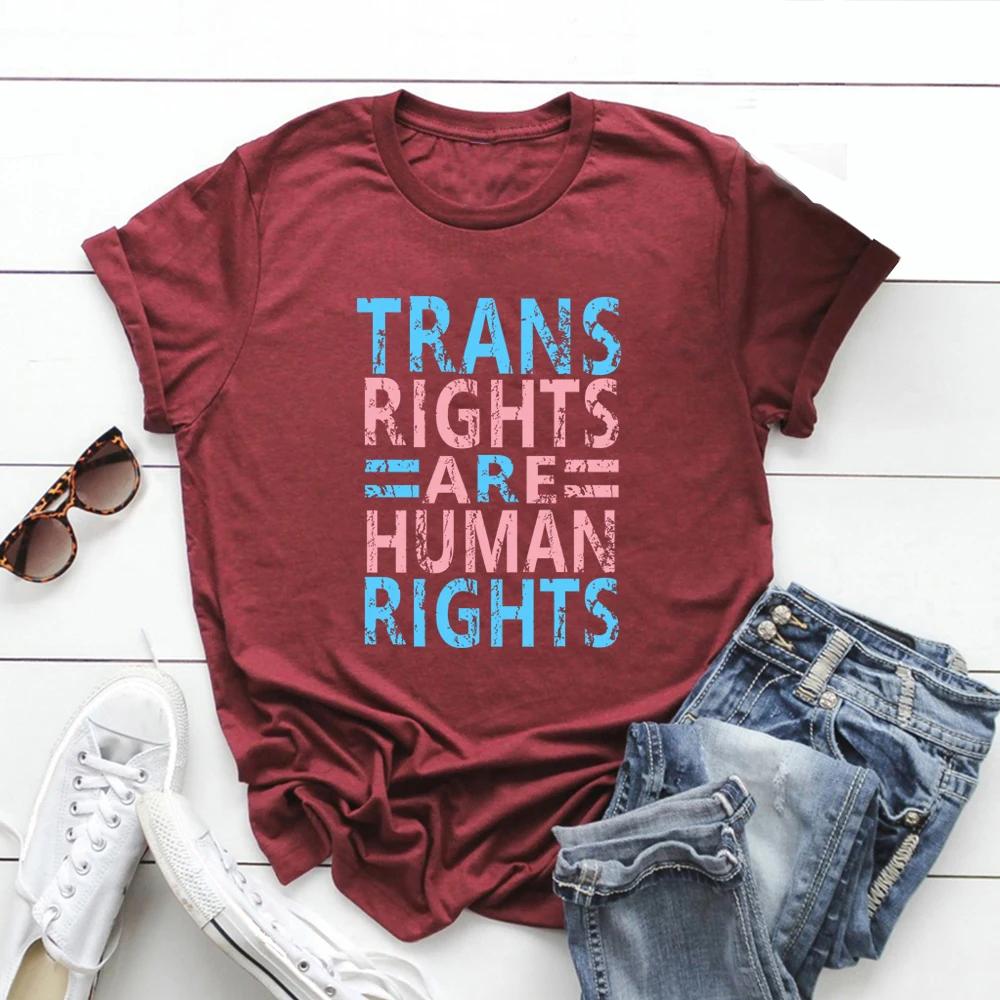 Trans Right Are HuUnisex Rights Shirt LGBTQ Tee Unisex Women Short Sleeve Tshirts Vintage Unisex Streetwear Tshirt Pride Month TShirt