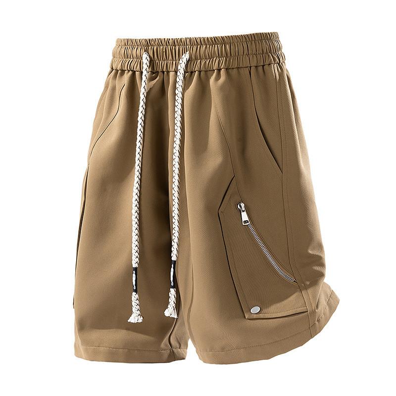 Korean Style Cargo Shorts For Men Summer Breathable Fabric With Drawstring Waist Casual Summer Wear