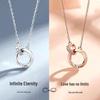 Ожерелье Mobius Love с двойным кольцом — роскошная подвеска из циркония для пар
