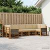 Outdoor Sofa Set 7 pcs Natural and Beige Solid Acacia Wood