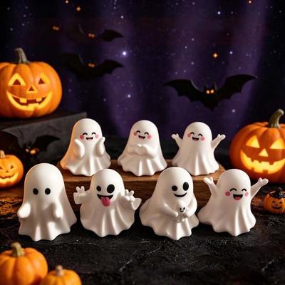 Mini Size Mini Desk Ornament Cute Expressions Ghost Pen Holder Cute Ghost Figurine Kids Adults