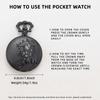Vintage Men's Black Horse Pocket Watches Fashion Quartz Pocket Watch Retro Necklace Pendant Clock Gift Pocket Watch Chain Necklace
