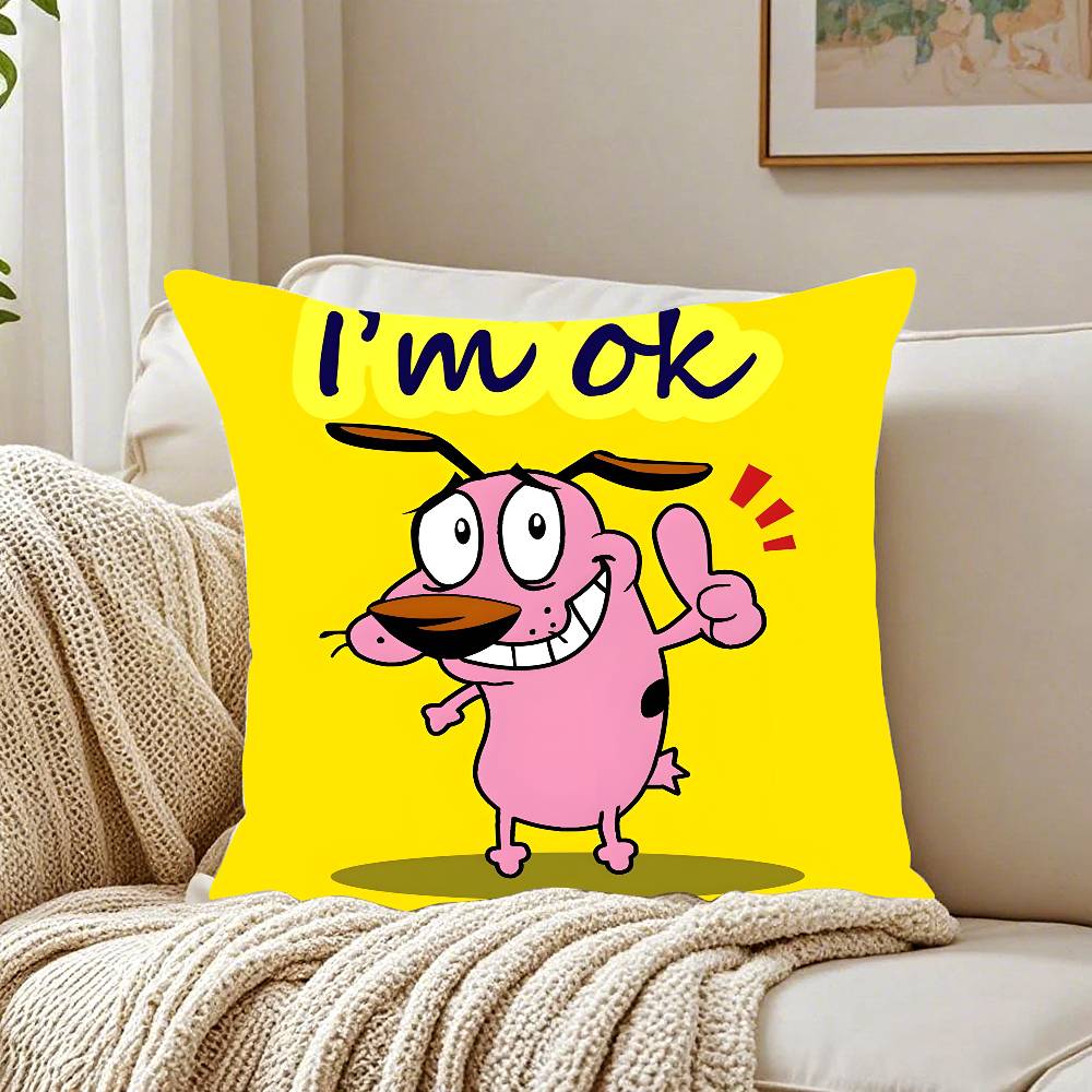 Courage The Cowardly Dog Pillow Case Pattern Printed Pillowcase For Living Room Sofa Cushion Cover & Bedroom Decor