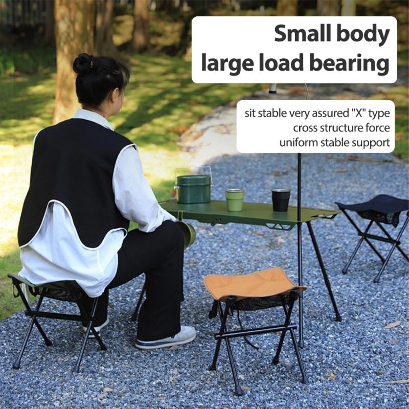 Lightweight Portable Camp Chair Compact Traveling Foot Stool For Travel Picnic Camping Hiking