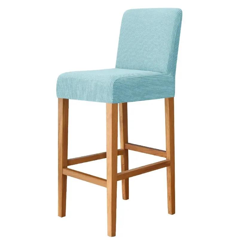 Stretch Spandex Bar Stool Cover Short Back Chair Slipcover For Dining Room Kitchen Banquet Small Size Seat Protector