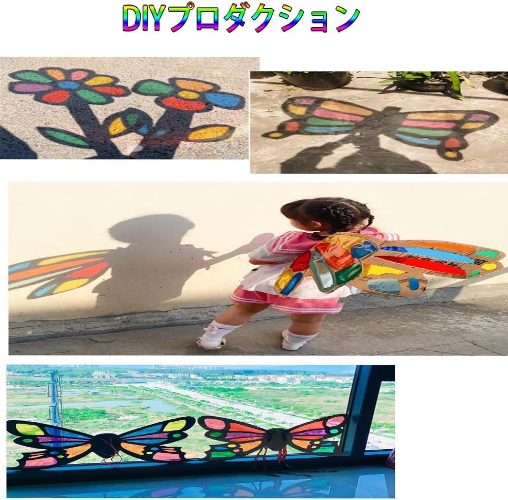 MOCOXYKLXY Cellophane Colored Cellophane Transparent 8 80 DIY Handmade Used for Making Graduation Holiday Paper, Colors, Sheets, 15.5x15.5cm,