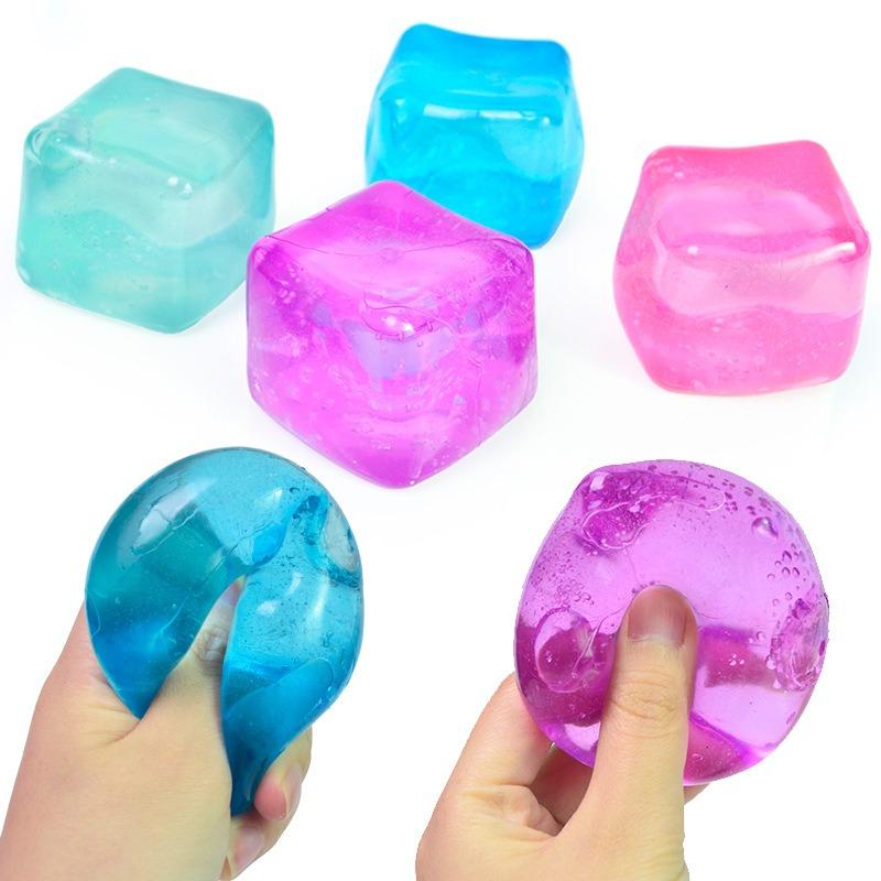 1PCS Ice Cube Stress Relief Squeeze Toys High Density Gel Ice Cube Square Square Vent Toy Slow Rebound Kneading Toy