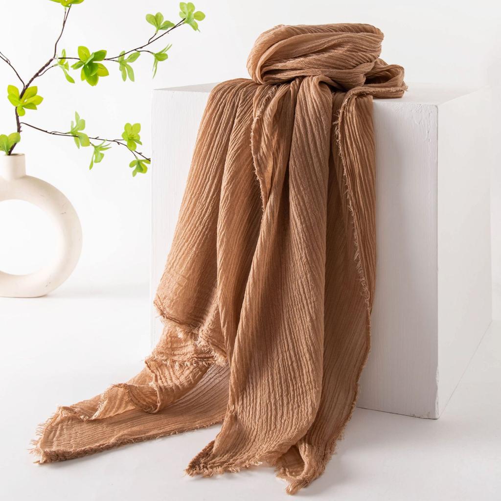 Spring Season, Pure Color, Simulated Silk, Long Strip Scarf, Fashionable, Suitable for Work, Sun Protection, Sheer Scarf, Shawl.