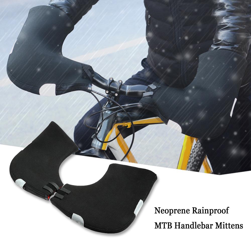 Neoprene Rainproof Winter MTB Motor Cycling Handlebar Bar End Mittens Mitts Gloves Mountain Bicycle Bike Hands Warmer Hand Covers