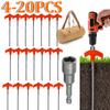 4-20pcs Screw-in Tent Stakes Ground Anchors Hexagonal Plastic Head Spiral Screws Camping Peg Ground Nails Tool Camping Tent Pegs