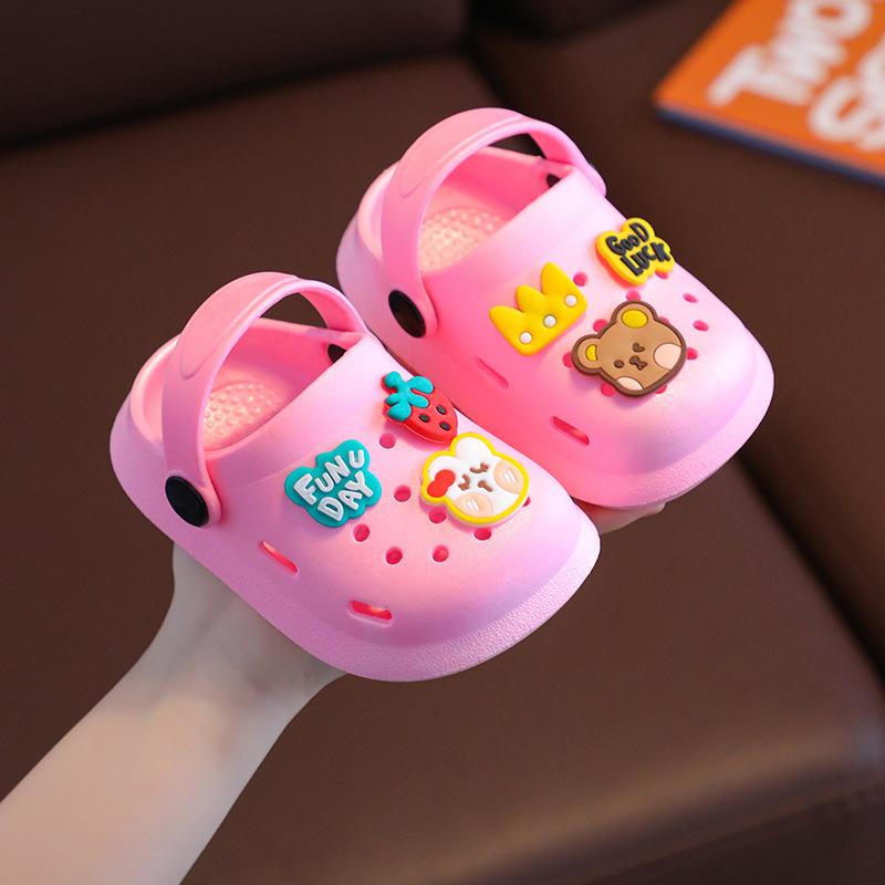 Летние детские тапочки Baotou с противоскользящими отверстиями, милые сандалии для девочек, сандалии для младенцев и маленьких детей