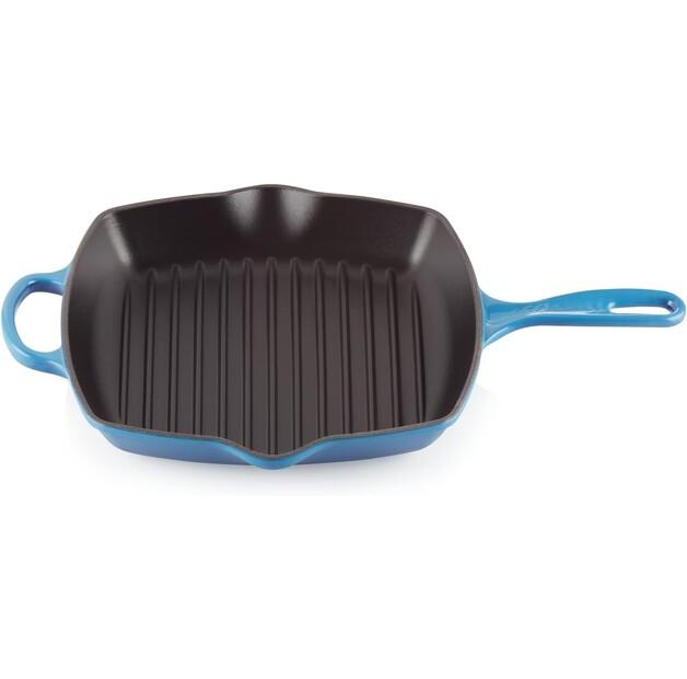 Чугунная сковорода-гриль квадратная лазурная Le Creuset 26x26 см (20183262200422)