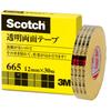 3M Scotch Clear 12mm X No Paper Double-Sided Tape, 30m, Liner, Box, 665-1-12