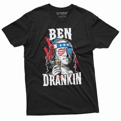 Забавная футболка для питья Ben Drankin Бенджамин Франклин США футболка на 4 июля