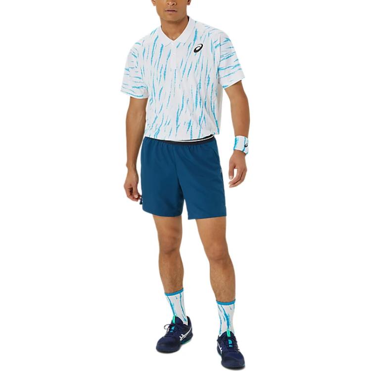 Asics Игровая мягкая удобная сухая теннисная рубашка мужская, топы ярко-белые 2041A303-100