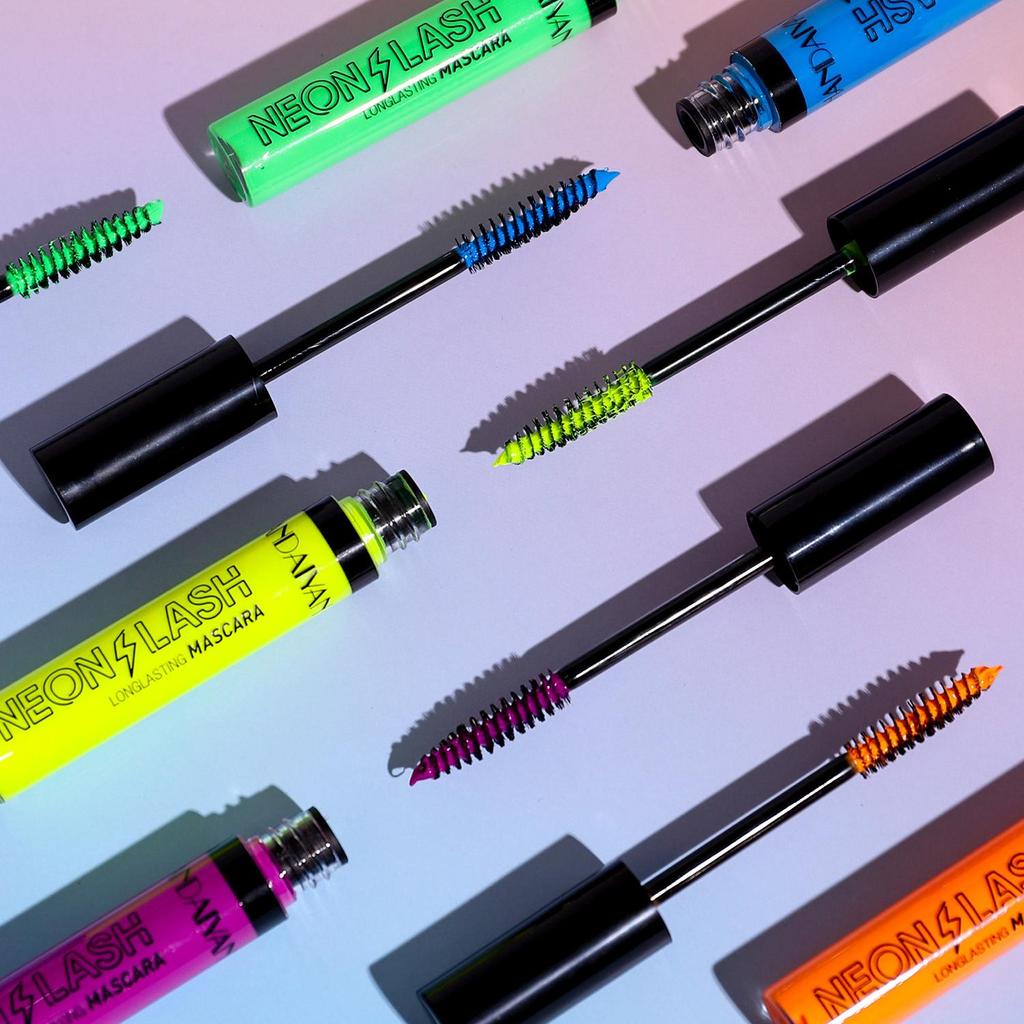 Флуоресцентная тушь для ресниц Безвредная, расширенная, водонепроницаемая, долговечная, не размазывается, подходит для фестивальных вечеринок