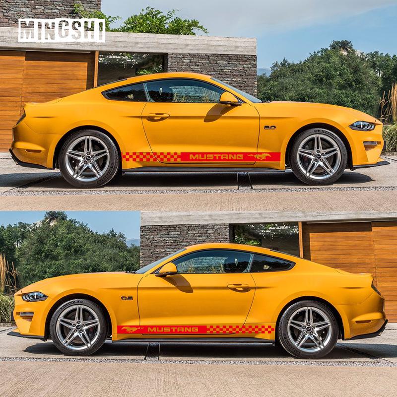 Ford Mustang Side Skirt Stripe Decoration - GT Edition Car Sticker