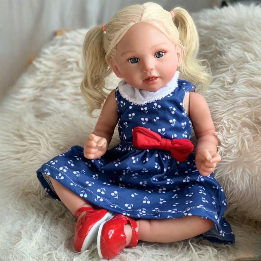 50см Блондинка Кукла Реборн Косплей Девушка Принцесса Мягкое Тканевое Тело Кукла Новорожденный Игрушки Высокопигментированная Роспись Кукла Симуляция Сопровождающий Подарок для Детей
