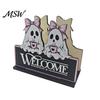 Pumpkin Pattern Tissue Storage Halloween Wooden Napkin Holder, Cute Pastel Ghost Black Cat Tabletop Dispenser, Dispenser Waterproof Decorative