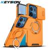 KEYSION Чехол для телефона с вращающейся на 360° подставкой-кольцом для VIVO V60 5G, с защитой камеры-слайдера, магнитной противоударной задней крышкой для VIVO V60