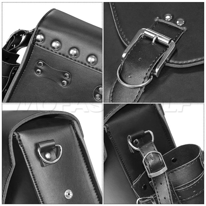 Motorcycle PU Leather Side Saddle Bags L+R Fit for Harley Sportster XL 883 1200 Chopper Cruiser Cafe Racer Softail Bobber