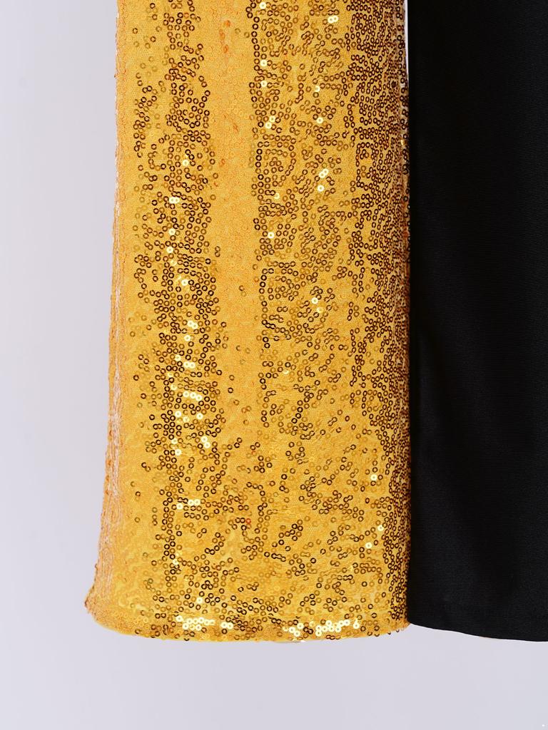 Girls Sequins Patchwork Pants Elastic Waist Color Block Dance Trousers Hip Hop Jazz Outfit