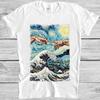 Канагава Руки Бога Звездная ночь Ван Гог Мем Подарок Топ Футболка T-Shirt 6051