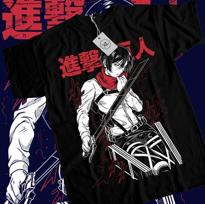 Футболка Микаса Атака Титанов Футболка Shingeki No Kyojin Аниме Футболка AOT Все Размеры