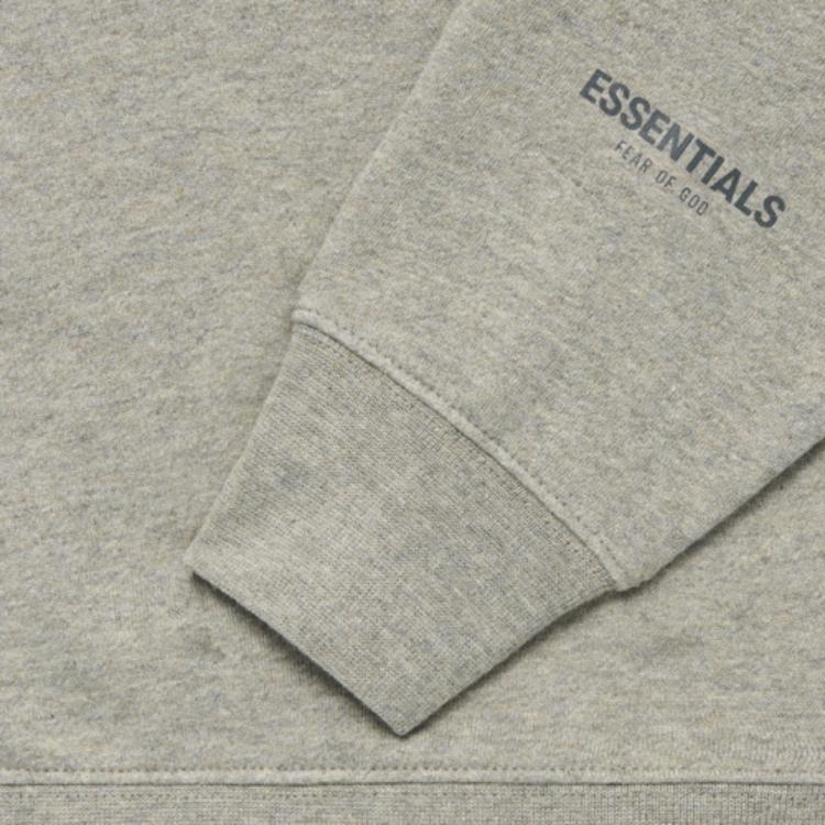 Fear of God Essentials Свитшот с высоким воротником Fw21 с светоотражающим логотипом Флисовый свитшот Унисекс Свитшот Темно-серый с овсяным оттенком FOG-FW21-188