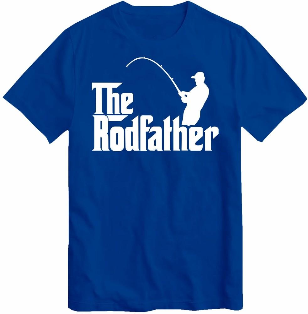 The Rodfather Unisexs T Shirt Funny Joke Novelty Fish Carp Cool Dad Grandad Top