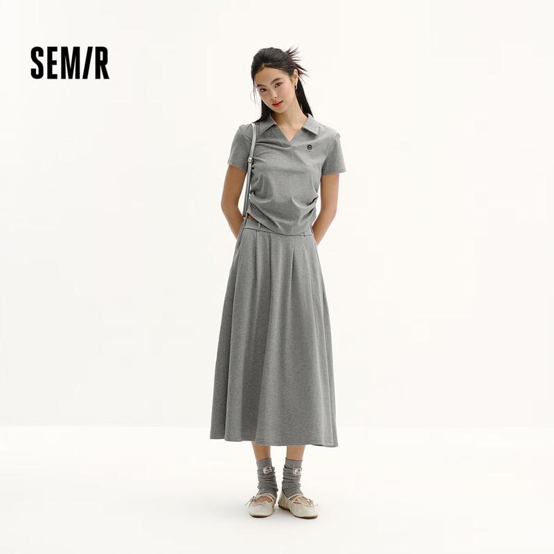 Женский комплект Semir: хлопковая футболка-поло и плиссированная юбка