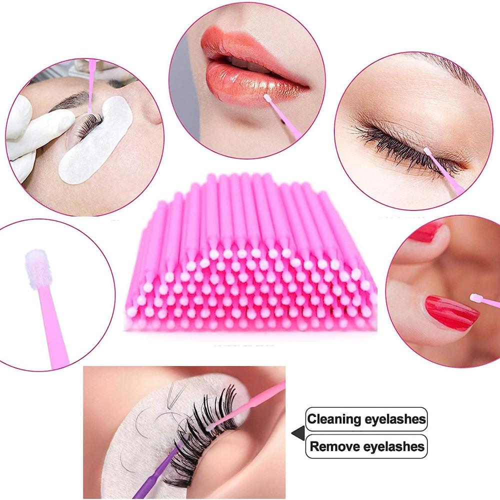 Disposable Eyelashes Extensions Micro Brush Swabs Mascara Wands Applicator Grafting Tool for Makeup Eyelash Application Removal and Clean