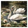 5d DIY Diamond Painting Cross Stitch Animal Swan Lotus Flower Diamond Embroidery Mosaic Full Round Drill Home Decor Arts