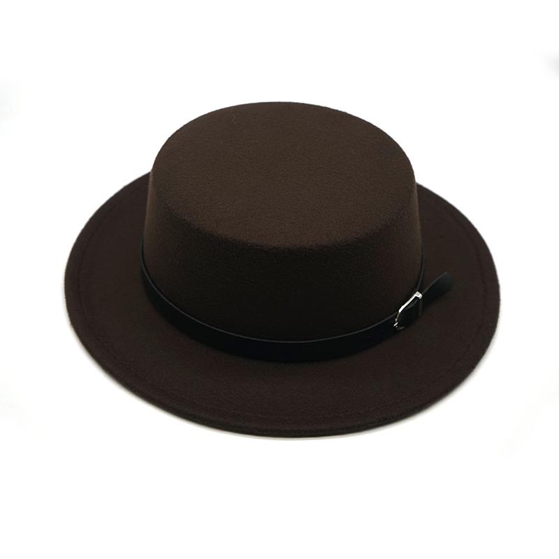 New Felt Hat Men Fedora Hats with Belt Women Vintage Trilby Caps Wool Fedora Warm Jazz Hat Chapeau Femme Feutre Panaman Hat