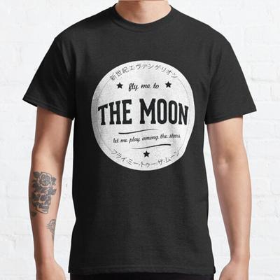 Летняя мужская мода повседневные рубашки с коротким рукавом Fly Me To The Moon черные футболки большие футболки