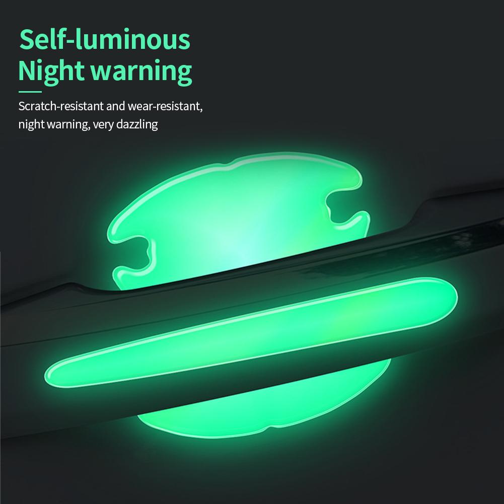 Автомобильные зеркала заднего вида, дверные ручки, светящаяся защитная наклейка, защитная пленка, наклейка на отделку, устойчивая к царапинам, полоска для автомобильных ручек