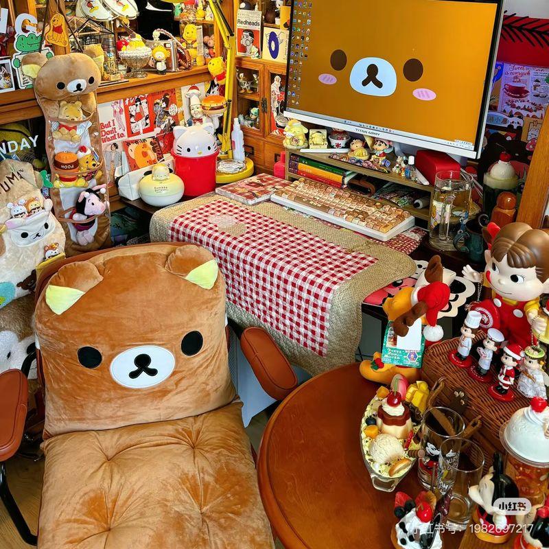 Мультяшная плюшевая подушка-кресло Rilakkuma «Все в одном» с подушкой для спинки, мягкая и уютная сидушка для общежития, офисного кресла, дивана, спальни, подарок