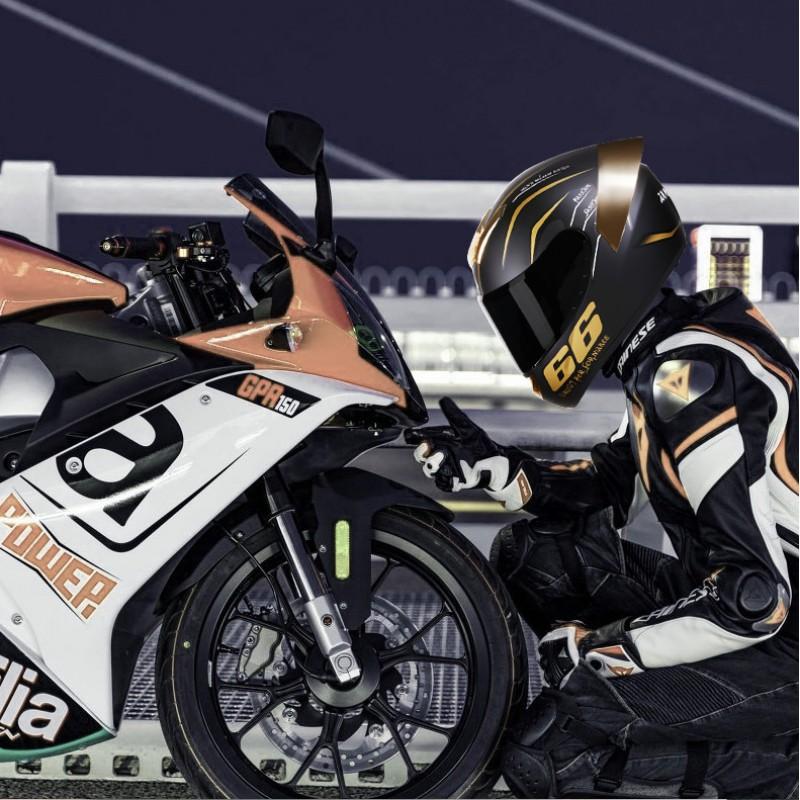 Full Face Motorcycle Helmet With Rear Spoiler ABS Certified Adult Riders