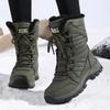 Women Waterproof Cotton Shoes High-top Snow Boots Fashion PU Leather Plush Boots Winter Outdoor Casual Shoes