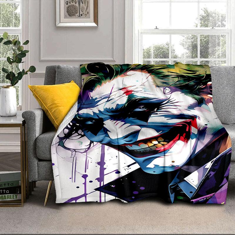 Cool clown Pattern Blanket Flannel Blanket for bed, sofa, Camping, Hiking, Picnic Essentials, gift for family Fan gifts