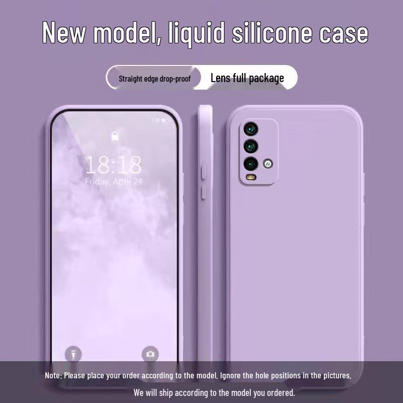 Чехол-бампер из жидкого силикона сплошного цвета для Redmi 9T
