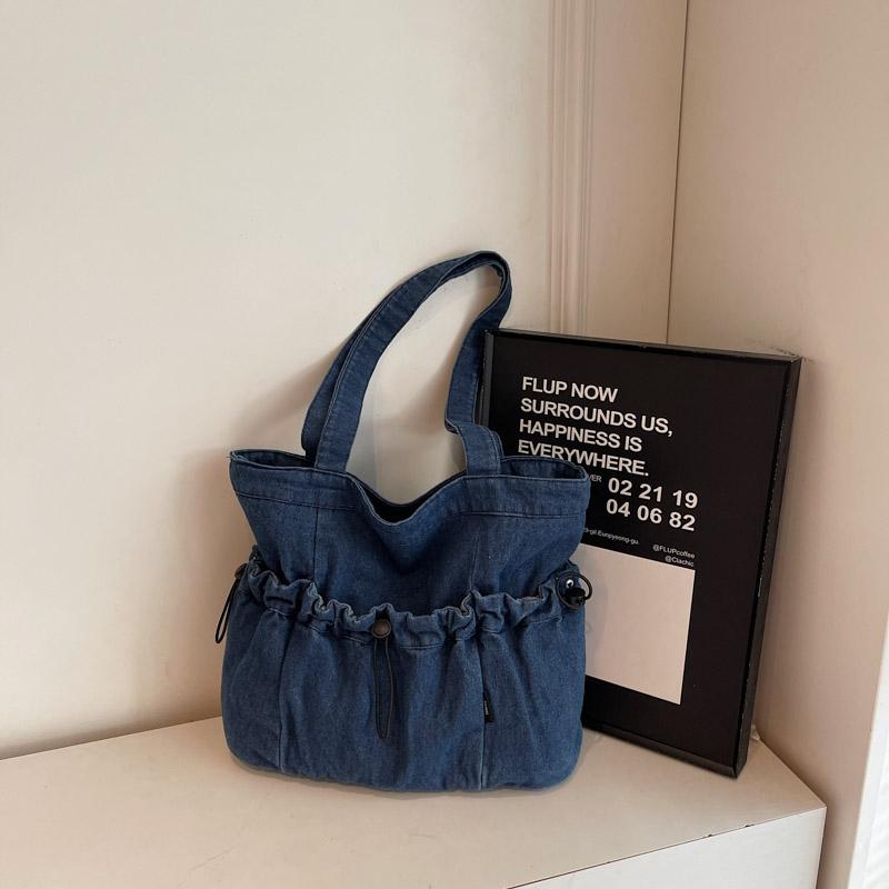 Большая вместительная джинсовая сумка-тоут женская сумка через плечо студенческая сумка для занятий