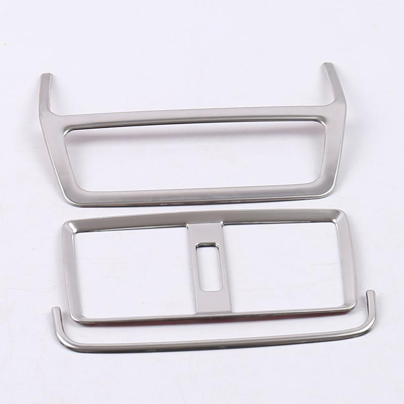 For Skoda Kodiaq Karoq GT rear air outlet cover interior mouldings armrest conditioning vent sticker frame Stainless accessories