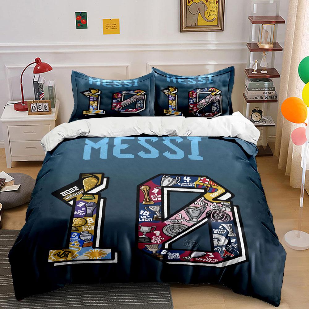 Messi 10 Sports Trophy Bedding Set Bedding Duvet Cover Set Duvet Cover Pillowcases (1 * Duvet Cover 2 * Pillowcases, without duvet insert)