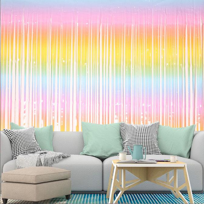 Лазерный фон с бахромой и мишура для украшения вечеринки или мероприятия